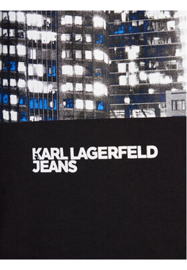 Karl Lagerfeld Jeans T-Shirt A4M17025 Czarny Regular Fit. Kolor: czarny. Materiał: bawełna