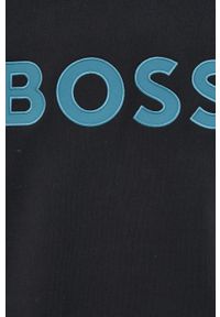 BOSS bluza bawełniana BOSS CASUAL 50466690 męska kolor czarny z aplikacją. Okazja: na co dzień. Kolor: czarny. Materiał: bawełna. Wzór: aplikacja. Styl: casual #4