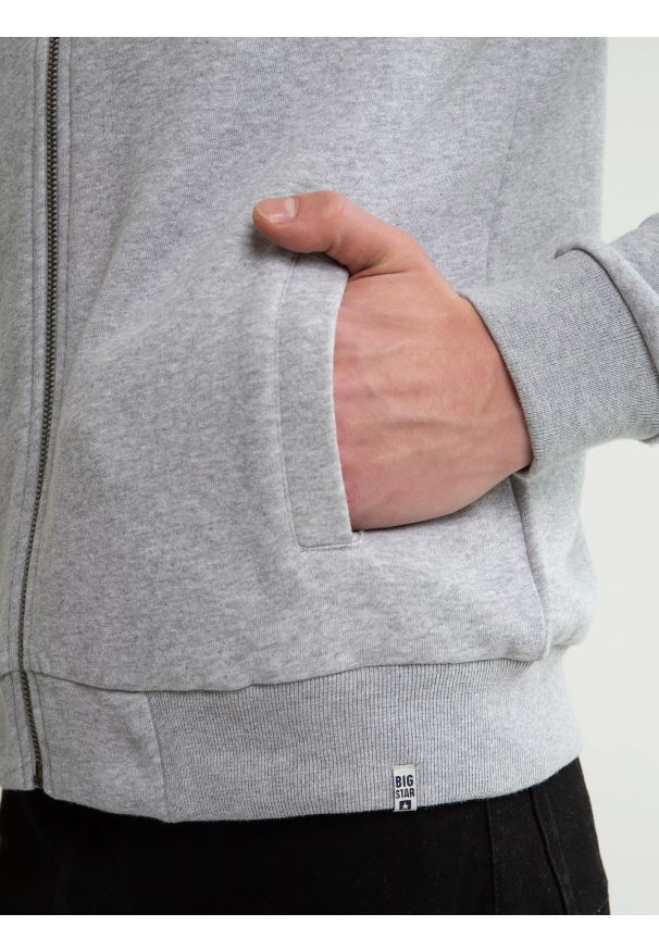 Big-Star - Bluza męska rozpinana ze stójką szara Raiden 901. Okazja: na co dzień. Typ kołnierza: kołnierzyk stójkowy. Kolor: szary. Materiał: materiał, jeans. Styl: casual