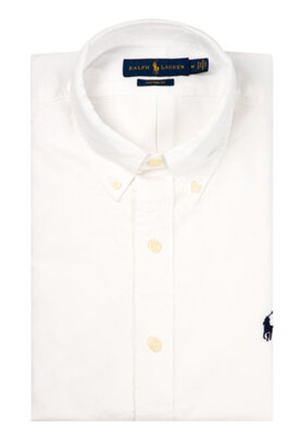 Polo Ralph Lauren Koszula Bsr 710772290 Biały Custom Fit. Typ kołnierza: polo. Kolor: biały. Materiał: bawełna