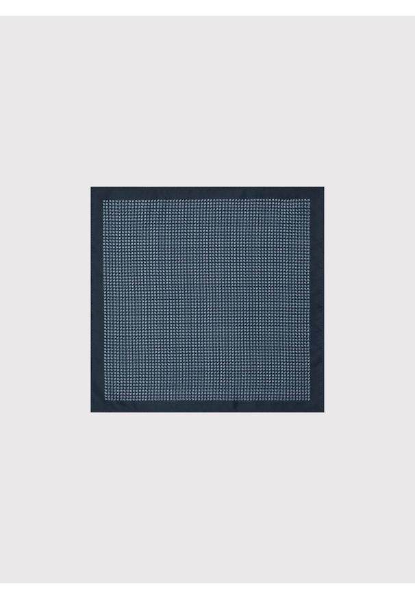 Pako Lorente - PAKO LORENTE – Granatowa poszetka męska w biały mikrowzór. Kolor: wielokolorowy, niebieski, biały. Materiał: poliester