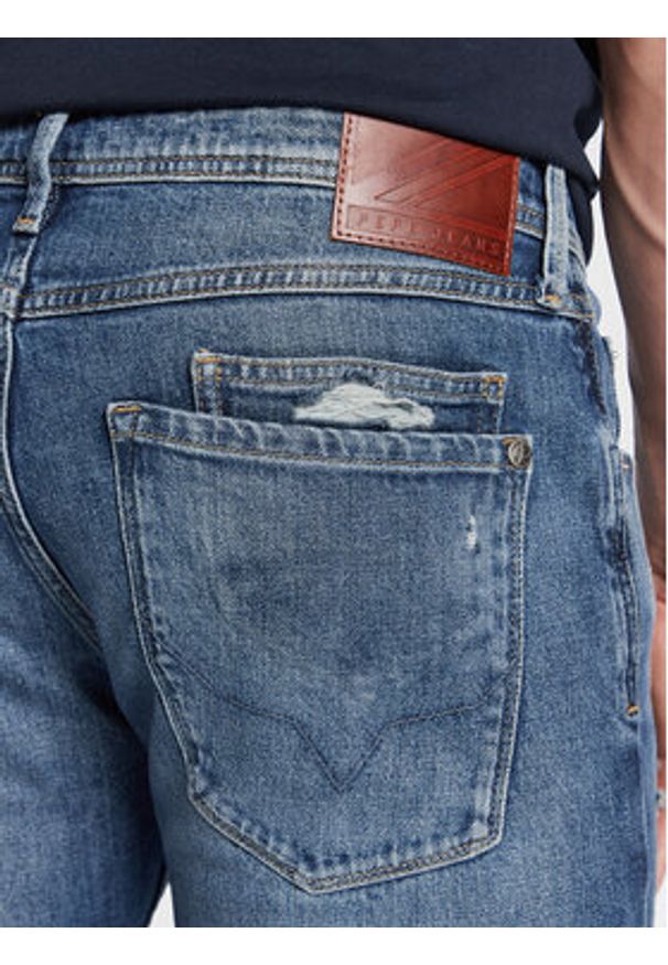Pepe Jeans Jeansy Stanley PM206816 Granatowy Tapered Fit. Kolor: niebieski