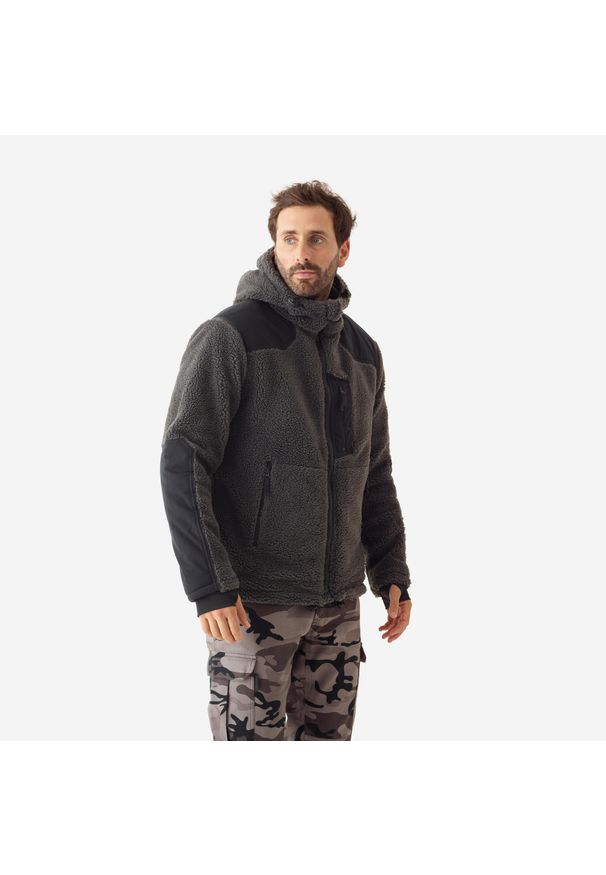 SOLOGNAC - Polar barankowy Solognac 900. Kolor: szary. Materiał: polar. Sport: outdoor