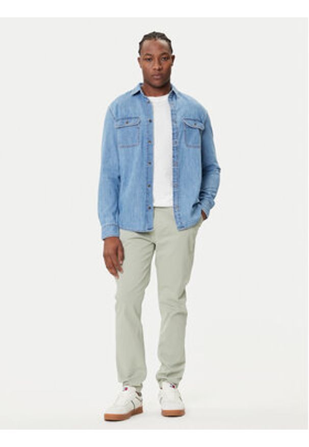 Tommy Jeans Koszula jeansowa DM0DM21727 Niebieski Regular Fit. Kolor: niebieski. Materiał: bawełna