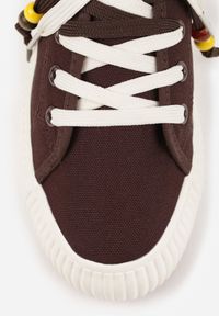 Born2be - Brązowe Trampki Pod Kostkę na Grubej Podeszwie z Podwójnym Sznurowaniem Callixera. Nosek buta: okrągły. Zapięcie: sznurówki. Kolor: brązowy. Materiał: materiał. Obcas: na obcasie. Styl: klasyczny. Wysokość obcasa: niski #8