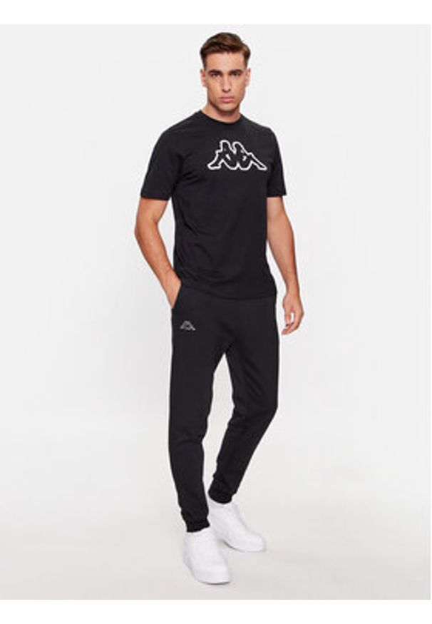 Kappa T-Shirt Logo Korpo Cromen 303HZ70 Czarny Regular Fit. Kolor: czarny. Materiał: bawełna