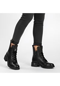 Czarne Botki Vinceza Ocieplane Buty Damskie. Okazja: na co dzień. Zapięcie: zamek. Kolor: czarny. Materiał: skóra. Szerokość cholewki: normalna. Obcas: na obcasie. Styl: elegancki, casual, klasyczny. Wysokość obcasa: niski #1