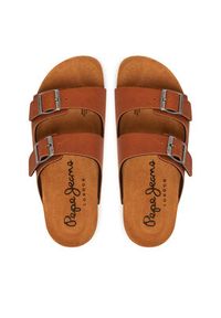 Pepe Jeans Klapki PLS90637 Brązowy. Kolor: brązowy. Materiał: skóra #2