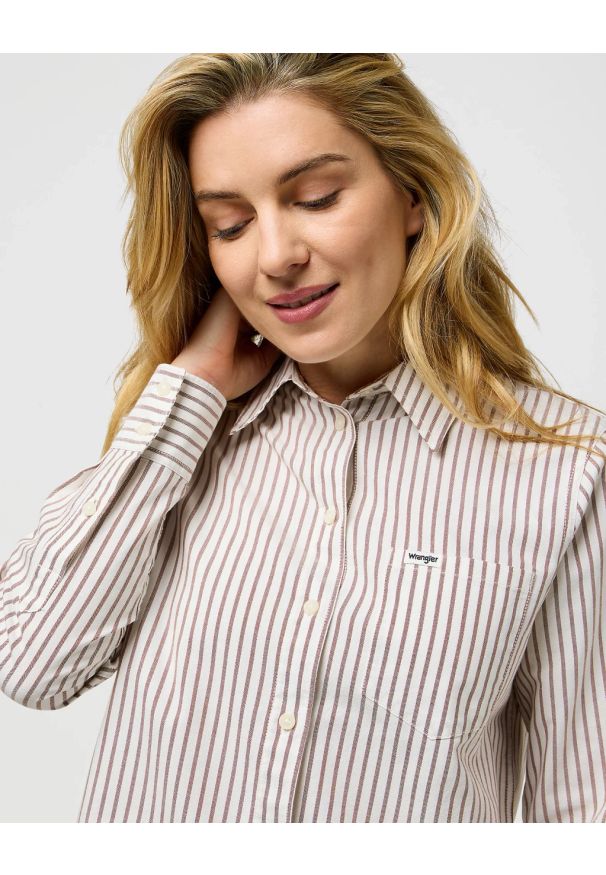 Wrangler - DAMSKA KOSZULA WRANGLER 1 PKT SHIRT COGNAC 112370777