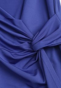 Born2be - Granatowa Sukienka Midi z Kopertowym Dekoltem i Węzłem z Przodu Lephine. Kolor: niebieski. Długość rękawa: krótki rękaw. Typ sukienki: kopertowe. Długość: midi #2