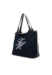 TOMMY HILFIGER - Tommy Hilfiger Torebka Th Summer Tote Canvas AW0AW18398 Granatowy. Kolor: niebieski #3