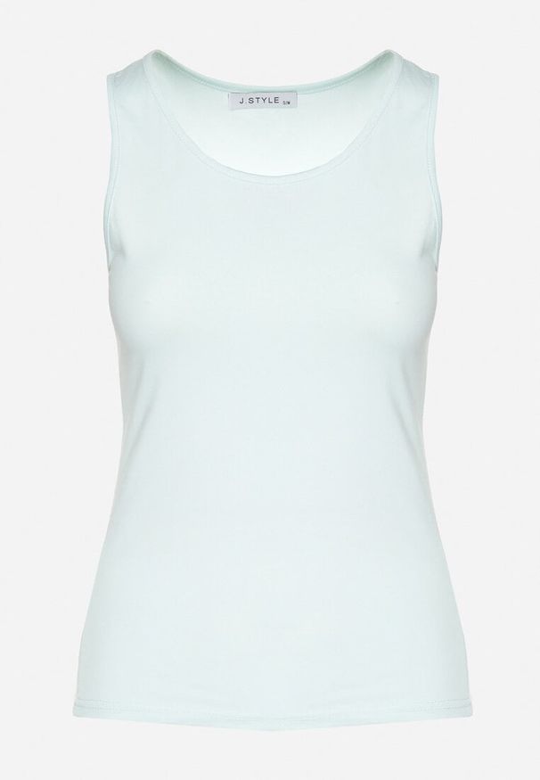 Born2be - Jasnoniebieski Top Bawełniany o Klasycznym Fasonie Emitiella. Okazja: na co dzień. Kolor: niebieski. Materiał: bawełna. Styl: klasyczny