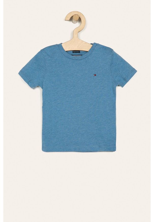TOMMY HILFIGER - Tommy Hilfiger - T-shirt dziecięcy 74-176 cm. Okazja: na co dzień. Kolor: niebieski. Materiał: bawełna, materiał, dzianina. Wzór: gładki. Styl: casual