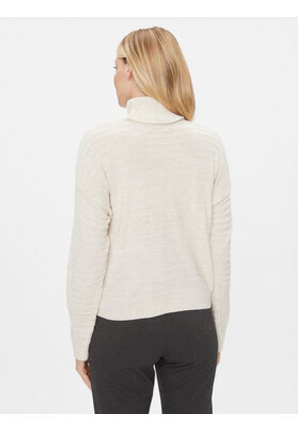 only - ONLY Golf 15294524 Beżowy Regular Fit. Typ kołnierza: golf. Kolor: beżowy. Materiał: syntetyk