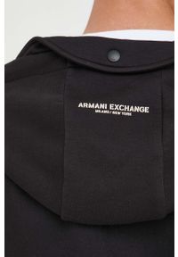 Armani Exchange koszula męska kolor czarny relaxed. Typ kołnierza: kaptur. Kolor: czarny. Długość rękawa: długi rękaw. Długość: długie #2