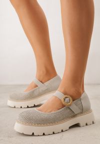 Renee - Zielone Skórzane Półbuty Mary Jane w Stylu Chunky Zdobione Plecionką Morxina. Zapięcie: klamry. Kolor: zielony. Materiał: skóra. Szerokość cholewki: normalna. Wzór: aplikacja. Styl: retro #6