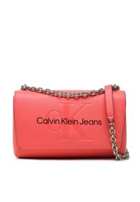 Calvin Klein Jeans Torebka Sculpted Ew Flap Conv25 Mono K60K607198 Koralowy. Kolor: pomarańczowy. Materiał: skórzane