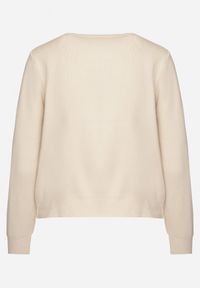 Born2be - Jasnobeżowy Sweter z Wiskozą i Siateczkowymi Aplikacjami Hariena. Kolor: beżowy. Materiał: wiskoza. Wzór: aplikacja. Styl: elegancki #5