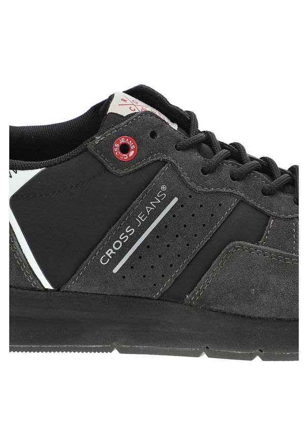 Czarne Sneakersy Cross Jeans Wygodne Buty Męskie. Okazja: na uczelnię. Kolor: czarny. Materiał: materiał, zamsz. Szerokość cholewki: normalna