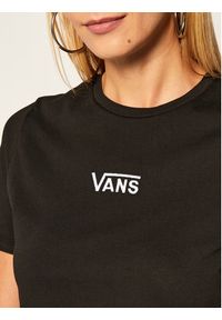 Vans T-Shirt Wm Flying Crop Cre VN0A54QU Czarny Regular Fit. Kolor: czarny. Materiał: bawełna
