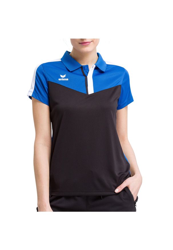 ERIMA - Damska koszulka polo Erima Squad. Typ kołnierza: polo. Kolor: niebieski, wielokolorowy, czarny. Materiał: materiał. Sport: piłka nożna, tenis
