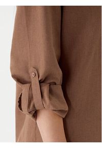 Calvin Klein Jeans Koszula LV044E195G Brązowy Regular Fit. Kolor: brązowy. Materiał: len #4