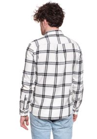 Wrangler - KOSZULA MĘSKA W KRATĘ WRANGLER LS 1 PKT SHIRT OFF WHITE W5A1T2737. Kolor: biały #4