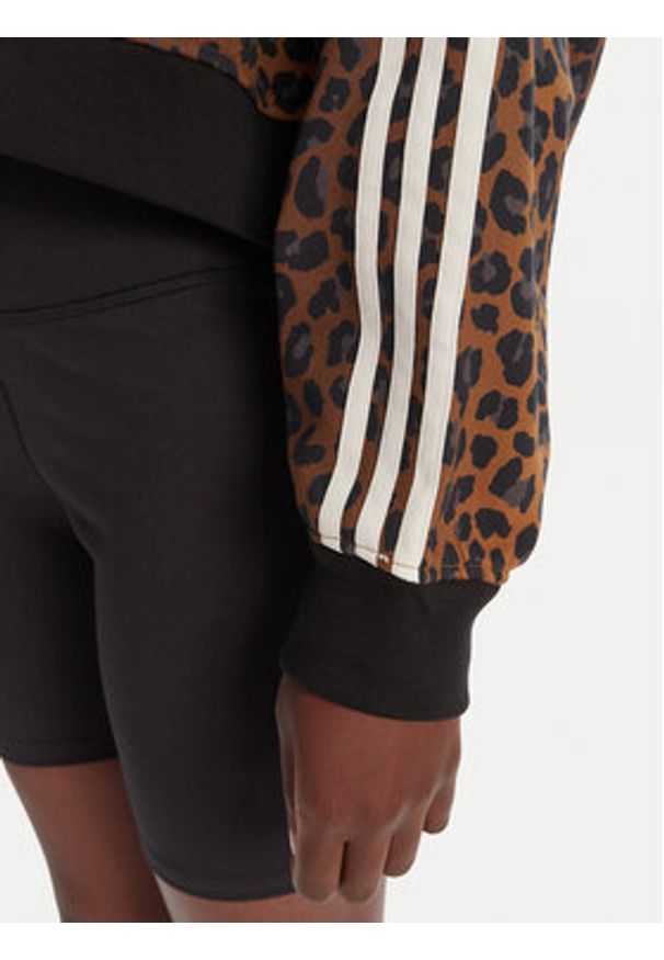 Adidas - adidas Bluza Leopard JW7303 Brązowy Regular Fit. Kolor: brązowy. Materiał: bawełna