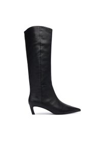 Calvin Klein Botki Ess Kitten Heel Long Boots HW0HW02690 Czarny. Kolor: czarny. Materiał: skóra