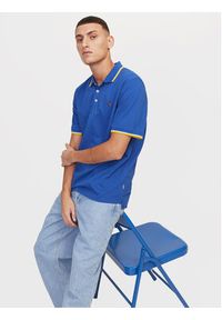 Jack & Jones Polo Bluwin 12169064 Niebieski Regular Fit. Typ kołnierza: polo. Kolor: niebieski. Materiał: syntetyk, bawełna #2