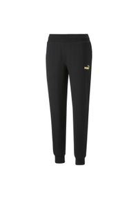 Spodnie damskie Puma ESS+ Metallic Pants FL. Kolor: czarny, żółty, wielokolorowy. Sport: fitness