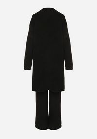 Born2be - Czarny Dzianinowy Komplet z Wełną Kamizelka Długi Kardigan i Spodnie Otizela. Kolekcja: plus size. Kolor: czarny. Materiał: dzianina, wełna #5