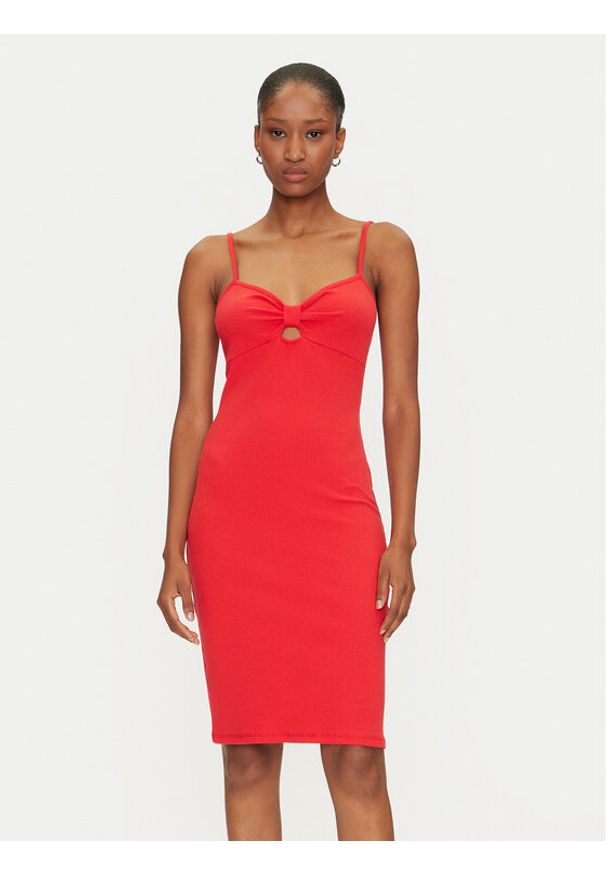 only - ONLY Sukienka letnia Janna 15343601 Czerwony Slim Fit. Kolor: czerwony. Materiał: bawełna. Sezon: lato