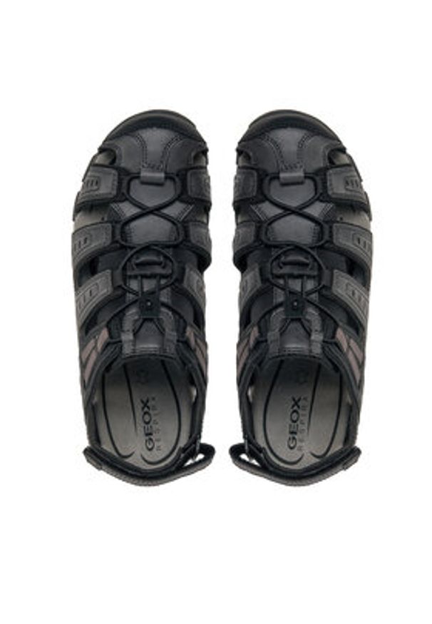 Geox Sandały Uomo Sandal Strada U4524C 000ME C9999 Czarny. Kolor: czarny. Materiał: skóra