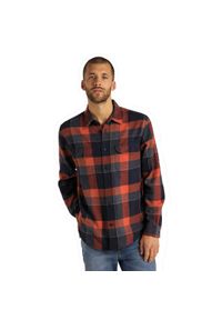 Lee - LEE WORKER SHIRT MĘSKA KOSZULA MATERIAŁOWA W KRATĘ BURNT OCRA L68HRIOM. Materiał: materiał