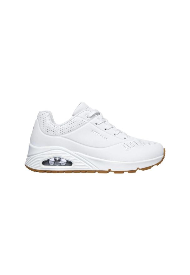 skechers - Buty na co dzień damskie SKECHERS UNO STAND ON AIR eko skóra. Okazja: na co dzień. Kolor: biały. Materiał: skóra. Model: Skechers Sport. Sport: turystyka piesza