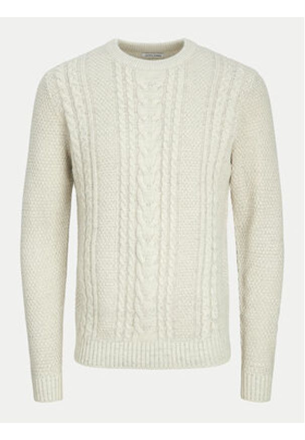 Jack & Jones Sweter Craig 12258480 Écru Regular Fit. Materiał: syntetyk