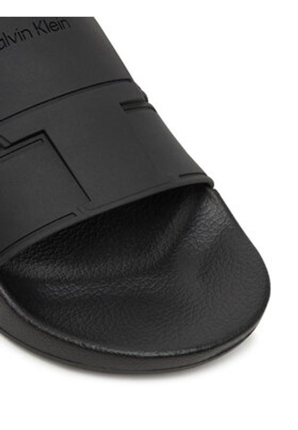 Calvin Klein Klapki Pool Slide Double T HM0HM01752 Czarny. Kolor: czarny