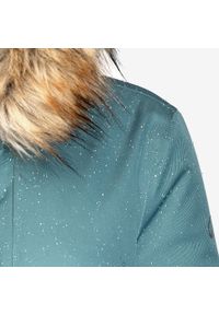 quechua - Kurtka turystyczna damska zimowa Quechua NH500 -8°C wodoodporna. Kolor: zielony, biały, wielokolorowy. Materiał: futro, materiał. Sezon: zima. Sport: turystyka piesza