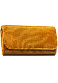 4U CAVALDI - Brązowy, poziomy portfel damski ze skóry ekologicznej zamykany zatrzaskiem - 4U Cavaldi. Kolor: brązowy. Materiał: skóra ekologiczna #1