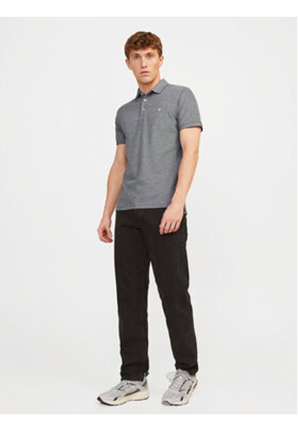 Jack & Jones Polo Paulos 12136668 Szary Slim Fit. Typ kołnierza: polo. Kolor: szary. Materiał: bawełna