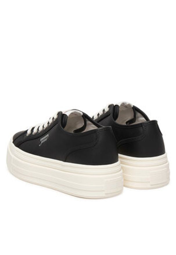 Tommy Jeans Sneakersy Tjw Flatform Sneaker Ltr EN0EN02964 Czarny. Kolor: czarny. Materiał: skóra