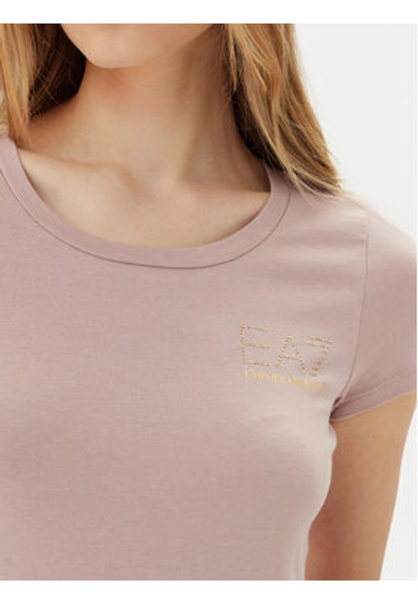 EA7 Emporio Armani T-Shirt 8NTT65 TJDQZ U4079 Różowy Regular Fit. Kolor: różowy. Materiał: bawełna