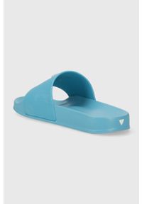 Guess klapki GUESS BEACH SLIPPERS damskie kolor turkusowy E3GZ12 BB00F. Kolor: turkusowy. Materiał: materiał, guma #3