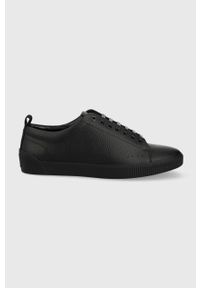 Hugo - HUGO buty skórzane Zero kolor czarny. Zapięcie: sznurówki. Kolor: czarny. Materiał: skóra. Obcas: na obcasie. Wysokość obcasa: niski