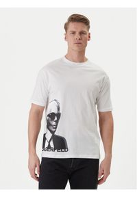 Karl Lagerfeld - KARL LAGERFELD T-Shirt 755170 562251 Biały Loose Fit. Typ kołnierza: dekolt w karo. Kolor: biały. Materiał: bawełna #1