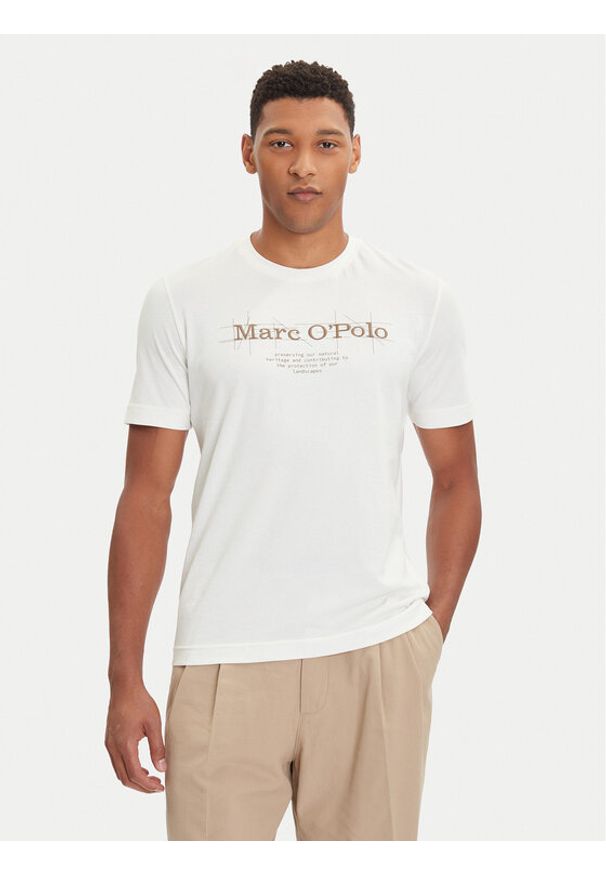 Marc O'Polo T-Shirt 528 2305 51196 Écru Regular Fit. Typ kołnierza: polo. Kolor: kremowy. Materiał: bawełna