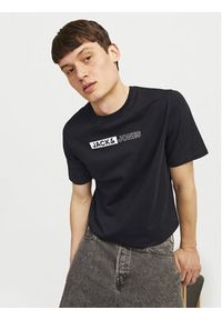 Jack & Jones - Jack&Jones T-Shirt Corp 12233999 Czarny Standard Fit. Kolor: czarny. Materiał: bawełna