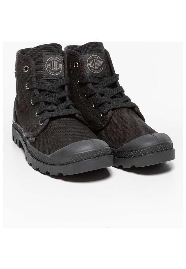 Buty do chodzenia damskie Palladium Pampa HI. Wysokość cholewki: za kostkę. Zapięcie: sznurówki. Kolor: czarny. Materiał: guma, materiał, syntetyk. Szerokość cholewki: normalna. Sport: turystyka piesza