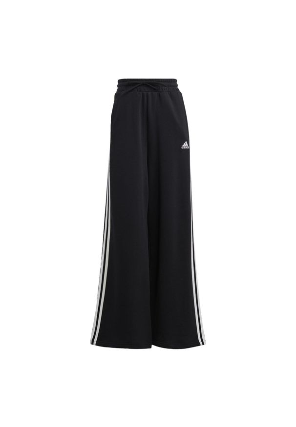 Adidas - Spodnie Essentials 3-Stripes French Terry Wide. Kolor: biały, wielokolorowy, czarny